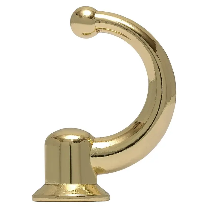 Siro Garderobenhaken - L x B x H: 30 x 12 x 22 mm, Gold, Stahl - Goldener Garderobenhaken mit glänzender Oberfläche für stilvolle Aufbewahrung von Kleidung und Accessoires. Praktisch und dekorativ.