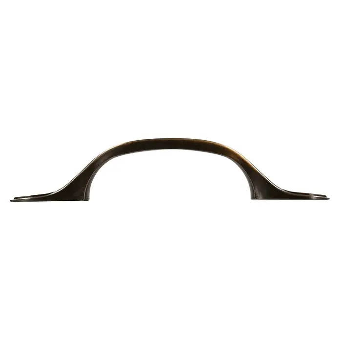Siro Möbelgriff - Typ Möbelgriff: Bügel, L x B x H: 126 x 16 x 25 mm, Stahl, Braun - Schrankgriff aus Bronze mit gebogener Form und breiten Füßen zur einfachen Montage an Schubladen oder Schränken.