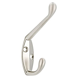 Siro Garderobenhaken (L x B x H: 87 x 18 x 56 mm, Stahl, Oberflächeneigenschaft: Matt, Nickel matt)