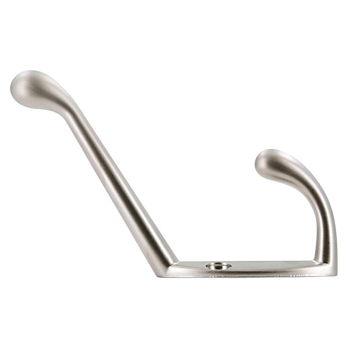 Siro Garderobenhaken (L x B x H: 87 x 18 x 56 mm, Stahl, Oberflächeneigenschaft: Matt, Nickel matt) | BAUHAUS