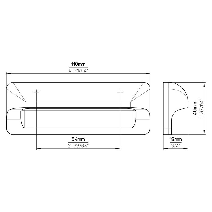 Siro Školjkasta ručka  (D x Š x V: 110 x 40 x 19 mm, Drvo, Smeđa) | BAUHAUS
