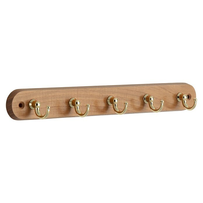 Siro Garderobna letev  (Do x Š x V: 300 x 36 x 38 mm, Število kaveljčkov: 5 kos, Rjava, Hrast) | 1188 - Garderoben | AAEE - Garderoben | AAE - Beschläge | AA - Eisenwaren | A - Eisenwaren | BAUHAUS
