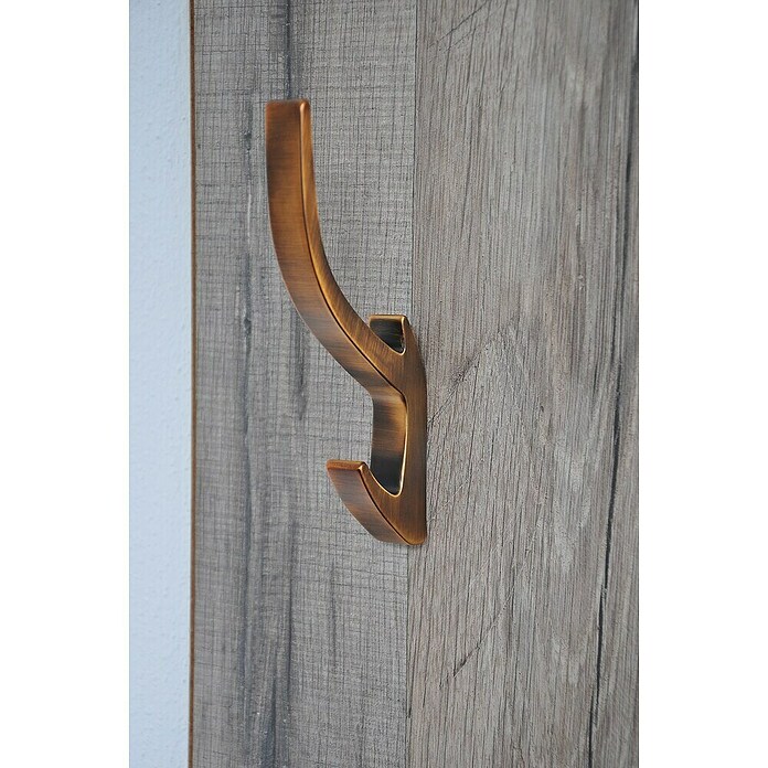 Siro Garderobenhaken 2432 (L x B x H: 150 x 15 x 71 mm, Anzahl Haken: 1 Stk., Braun, Stahl) | BAUHAUS