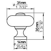 Siro Gumb za pohištvo  (Vrsta pohištvenega ročaja: Gumb, Ø x V: 31 x 30 mm, Porcelan, Bela/Rjava) | 1150 - Möbelknöpfe und Griffe | AAEB - Möbelbeschläge | AAE - Beschläge | AA - Eisenwaren | A - Eisenwaren | BAUHAUS