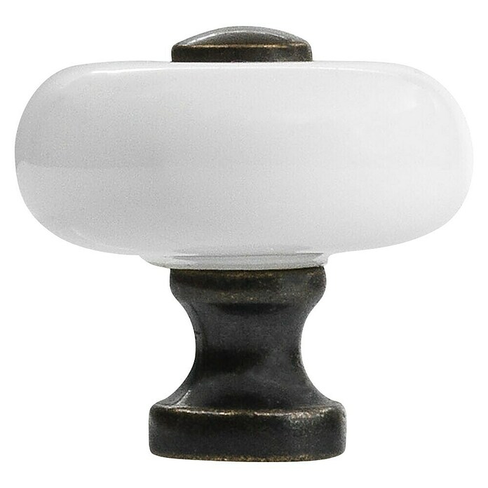Siro Gumb za pohištvo  (Vrsta pohištvenega ročaja: Gumb, Ø x V: 31 x 30 mm, Porcelan, Bela/Rjava) | 1150 - Möbelknöpfe und Griffe | AAEB - Möbelbeschläge | AAE - Beschläge | AA - Eisenwaren | A - Eisenwaren | BAUHAUS