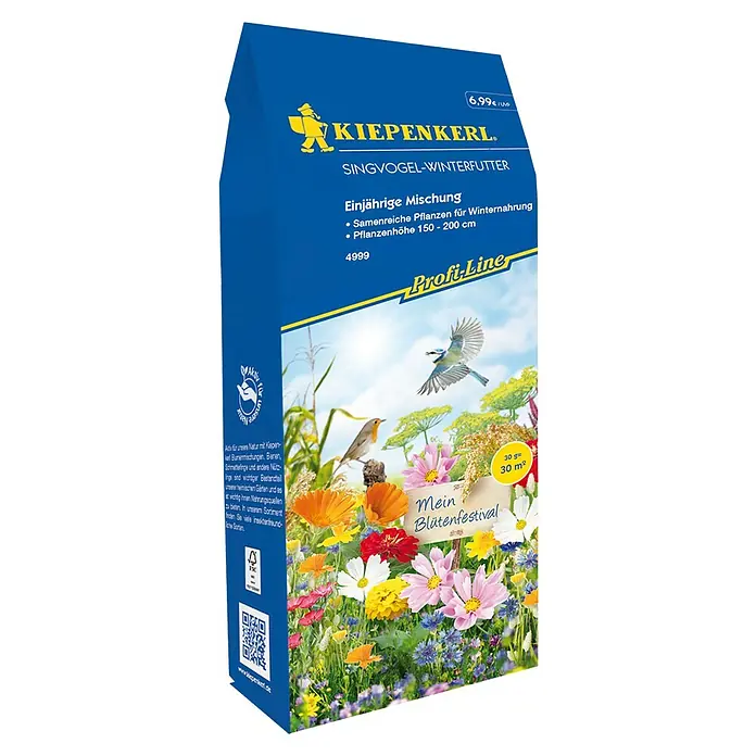 Kiepenkerl Profi-Line Blumensamenmischung - Singvogel Winterfutter, Mehrfarbig, 30 m² - Die Kiepenkerl Singvogel-Winterfutter-Mischung ist eine einjährige Mischung mit samenreichen Pflanzen. Pflanzenhöhe: 150–200 cm.