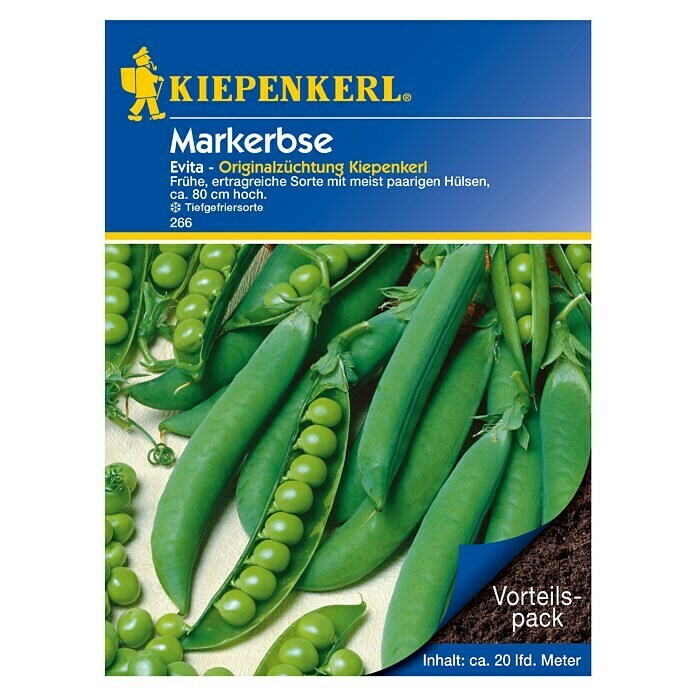 Kiepenkerl Gemüsesamen Markerbsen (Pisum sativum, Saatzeit: März, Erntezeit: Juni)