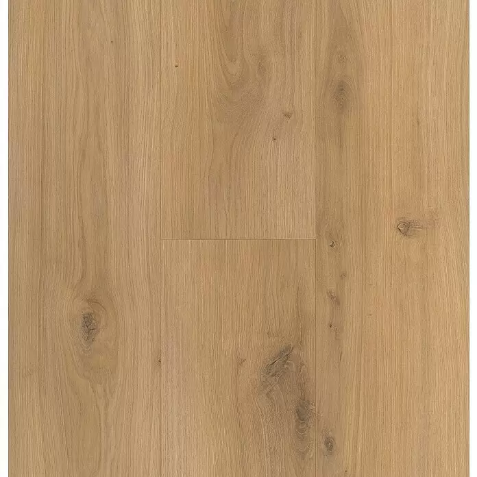 Parador Laminat Basic 200 - Eiche Horizont Natur, Landhausdiele, 1.285 x 194 x 7 mm - Hellbraune Holzfußbodenbretter mit natürlicher Maserung und dezenten Ästen.