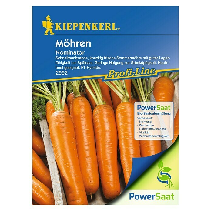 Kiepenkerl Profi-Line Gemüsesamen Möhren PowerSaat (Daucus carota, Saatzeit: März, Erntezeit: Juli) - 2 Stück