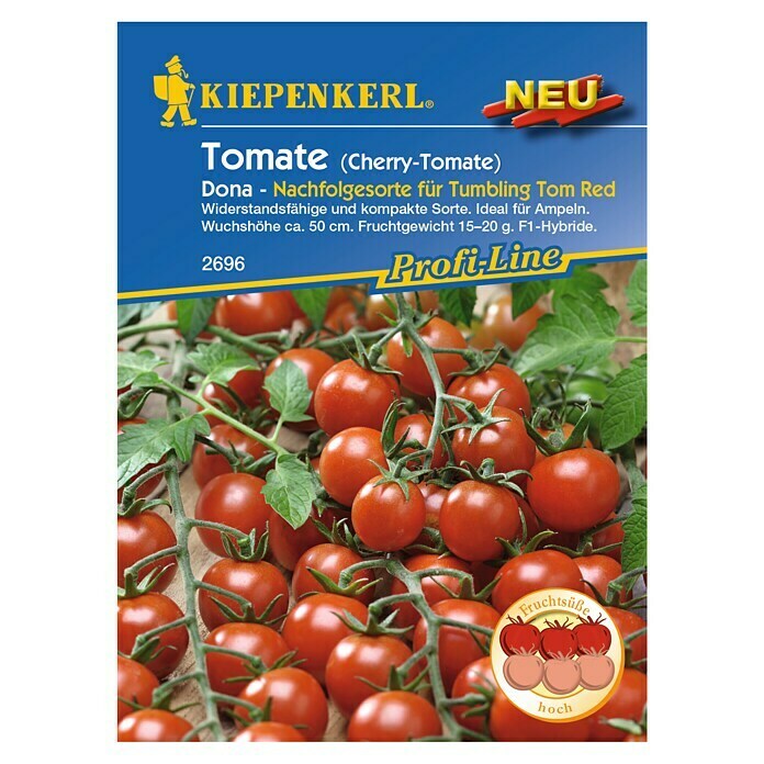 Kiepenkerl Profi-Line Gemüsesamen Cherrytomaten Dona F1 (Solanum lycopersicum, Saatzeit: Februar, Erntezeit: Juli) | BAUHAUS