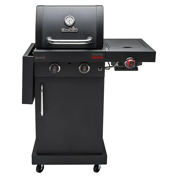 Char-Broil Gasgrill Professional Power Edition 2 - Grillfläche (B x T): 47,8 x 44,5 cm, 6,15 kW, Anzahl Brenner: 2 Stk. - Schwarzer Gasgrill von Char-Broil mit Temperaturanzeige und Seitenbrenner für ein optimales Grillerlebnis.