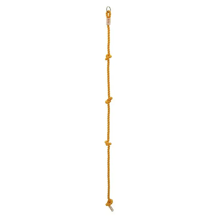 Conacord Kletterseil - Länge: 190 cm - Gelbes Spiralkabel mit mehreren Abgriffen, das von oben nach unten verläuft und an beiden Enden mit weißem Kunststoff versehen ist.