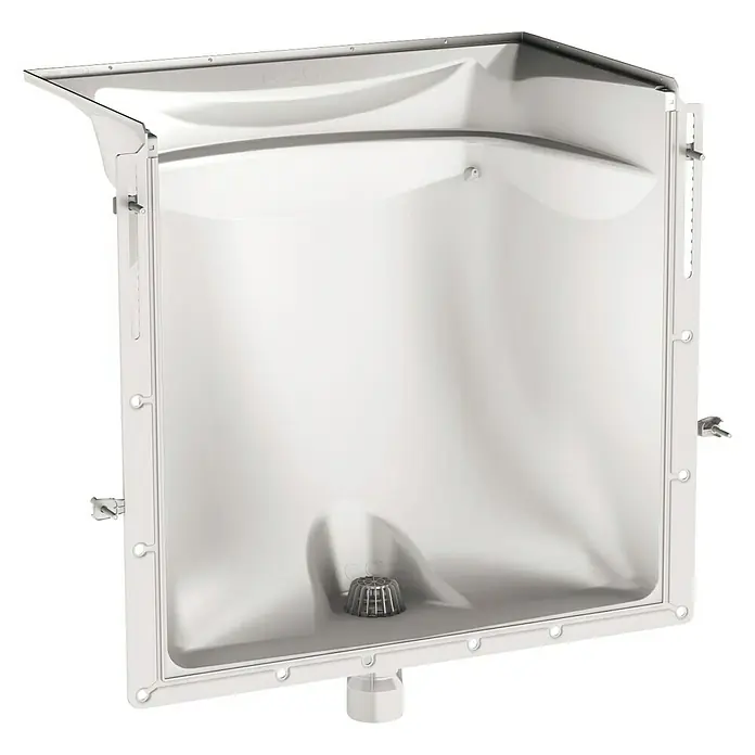 ACO Therm Lichtschachtkörper - 40 x 100 x 60 cm, Polypropylen, Begeh- oder befahrbar montierbar - Weiße ACO Gully 400x400mm mit einem quadratischen Design und praktischem Ablauf für zuverlässige Entwässerung.