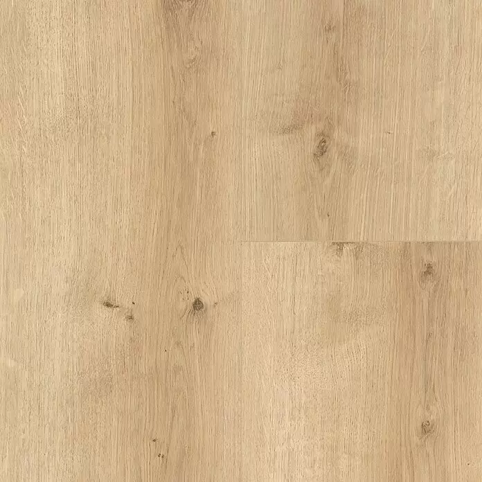 Parador Designboden Modular One - Eiche pure hell, Landhausdiele, 2.200 x 235 x 8 mm - Helles braunes Holzfußboden mit natürlicher Maserung und sichtbaren Ästen.