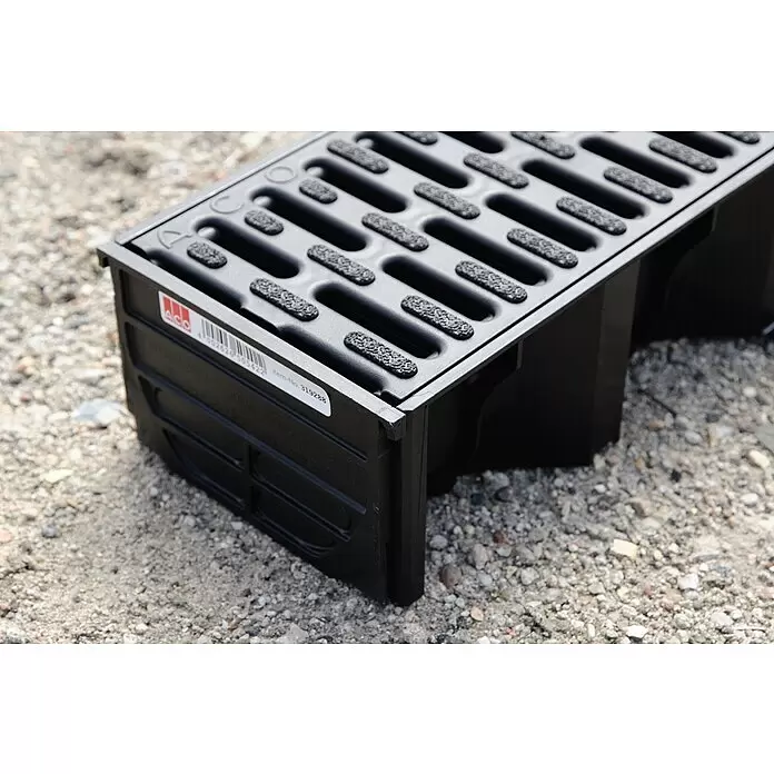ACO Self Hexaline Kunststoffrinne - 100 x 12,9 x 8,2 cm, Schwarz, Material Rost: Kunststoff - Detailaufnahme