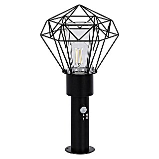 Globo Horace Lámpara para exterior con sensor (Funcionamiento en red, 15 W, Color del marco: Negro, 22,5 x 25,5 x 50 cm, Sin bombillas)