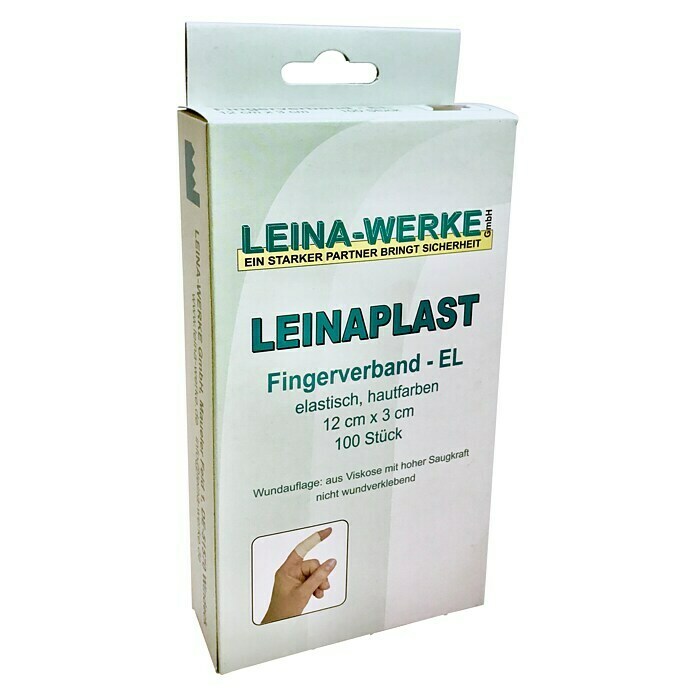 Leina-Werke Fingerverband100 Stk., 12 x 3 cm, Elastisch Diagonal View