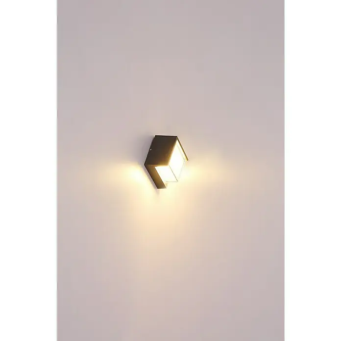 Globo LED-Außenwandleuchte Jalla - 12 W, Anthrazit, IP54 - Quadratische Wandleuchte in Schwarz mit warmweißem Licht, ideal für moderne Innenräume und zur Akzentbeleuchtung.