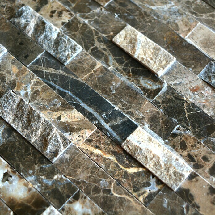 Zelfklevend mozaïek SAM 4NM55 (30,5 x 30,5 cm, Natuursteen, Donkerbruin)