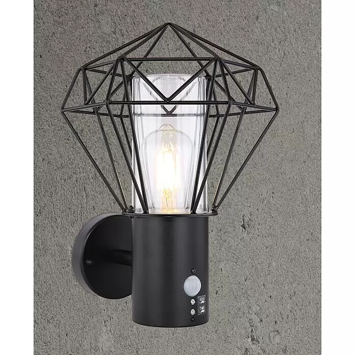Globo Horace Außenwandleuchte15 W, L x B x H: 22,5 x 22,5 x 34 cm, Schwarz, IP44, Nicht Dimmbar