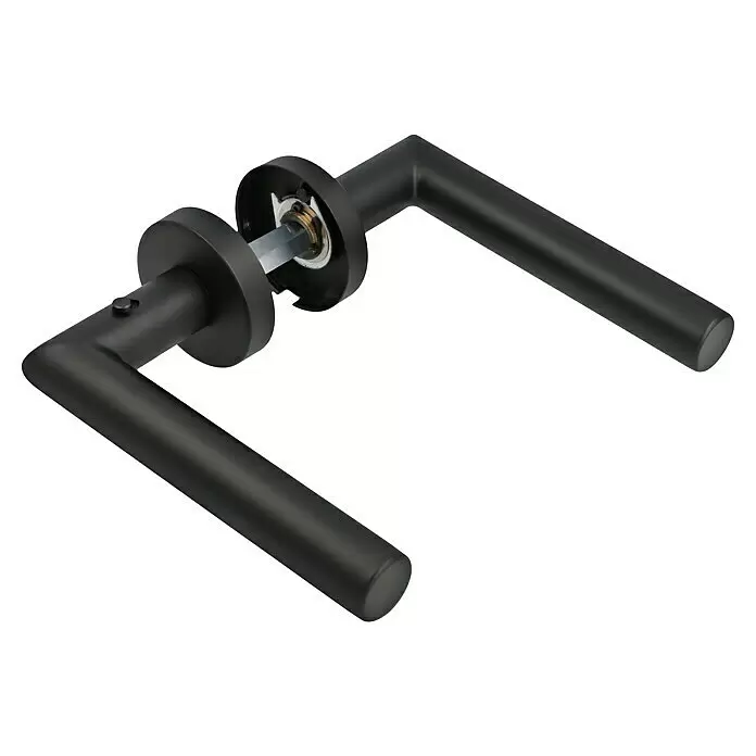 Diamond Doors Zimmertürgarnitur Moderna Smart2lock - Stärke Tür: 38 mm - 45 mm, Edelstahl, L-Form, Graphitschwarz, DIN Anschlag: Rechts, Passend für: Türen ohne Schlüssellochbohrung, Türen mit Schlüssellochbohrung benötigen zusätzlich eine Blindrosette - Diagonale Ansicht