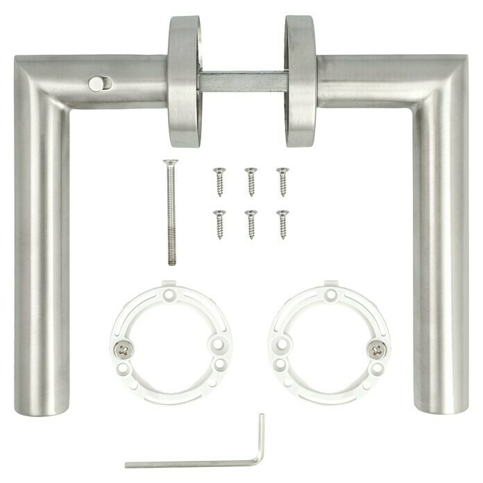 Diamond Doors Zimmertürgarnitur Moderna Smart2lock (Stärke Tür: 38 mm - 45 mm, Edelstahl, L-Form, DIN Anschlag: Rechts, Edelstahl) | BAUHAUS