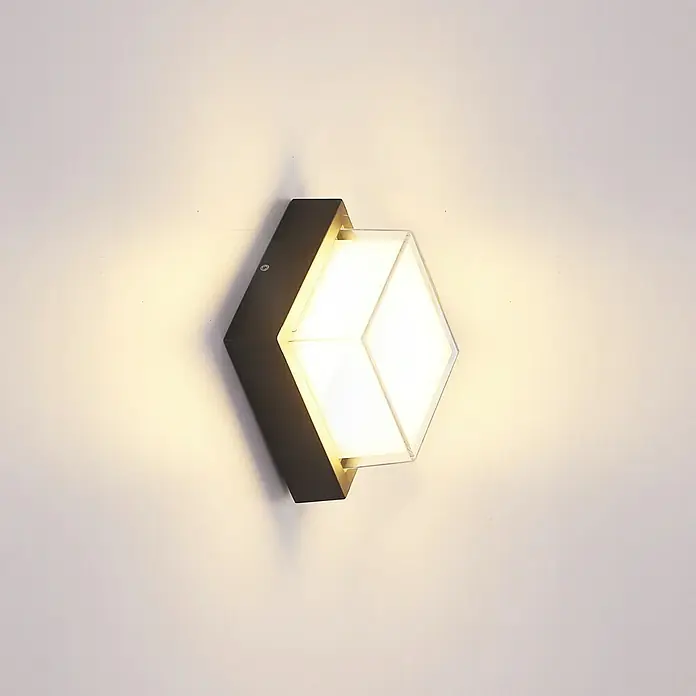 Globo LED-Außenwandleuchte Jalla - 12 W, Grau, IP54 - Moderne Wandleuchte in Diamantenform mit warmweißem Licht, ideal für Innen- und Außenbereiche.