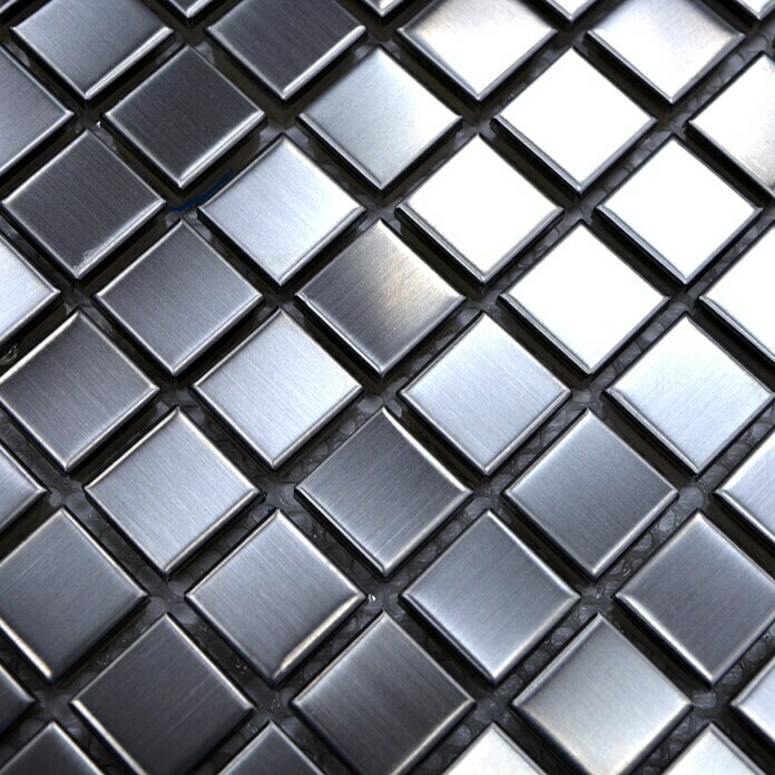 Mosaikfliese Quadrat XCE 15D (30 x 30 cm, Edelstahl, Silber)