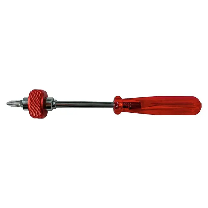 Connex Set de puntas - 6 pzs. - Destornillador rojo con mecanismo de carraca y puntas intercambiables para aplicaciones versátiles.