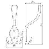 Siro Garderobna kuka  (D x Š x V: 175 x 73 x 74 mm, Srebrna, Čelik) | BAUHAUS