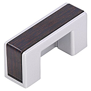 Siro Möbelgriff (Typ Möbelgriff: Muschel, L x B x H: 45 x 14 x 20 mm, Kunststoff, Silber/Braun)