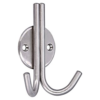 Siro Garderobenhaken (L x B x H: 100 x 77 x 36 mm, Edelstahl, Silber)
