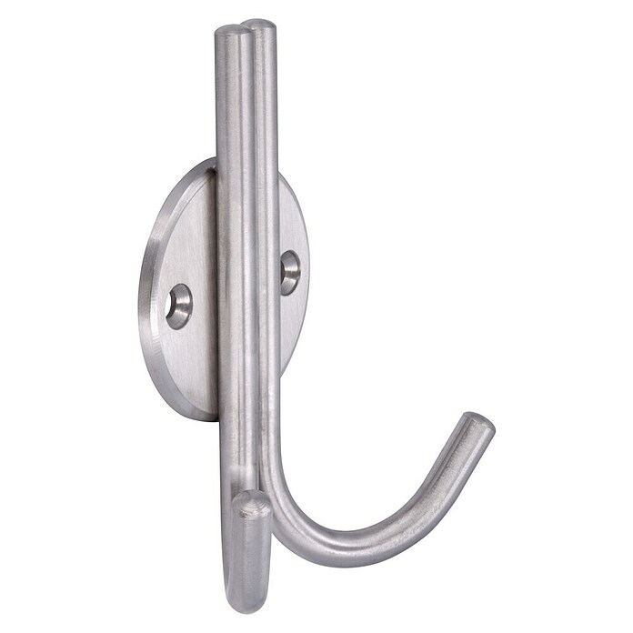 Siro Garderobenhaken (L x B x H: 100 x 77 x 36 mm, Edelstahl, Silber) | BAUHAUS