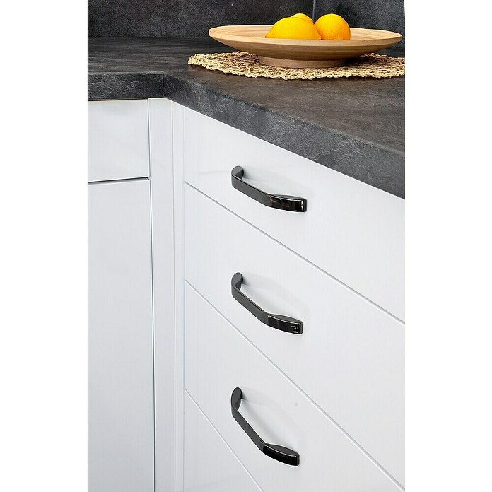 Siro Möbelgriff (Typ Möbelgriff: Bügel, L x B x H: 177 x 15 x 30 mm, Stahl, Schwarz) | BAUHAUS