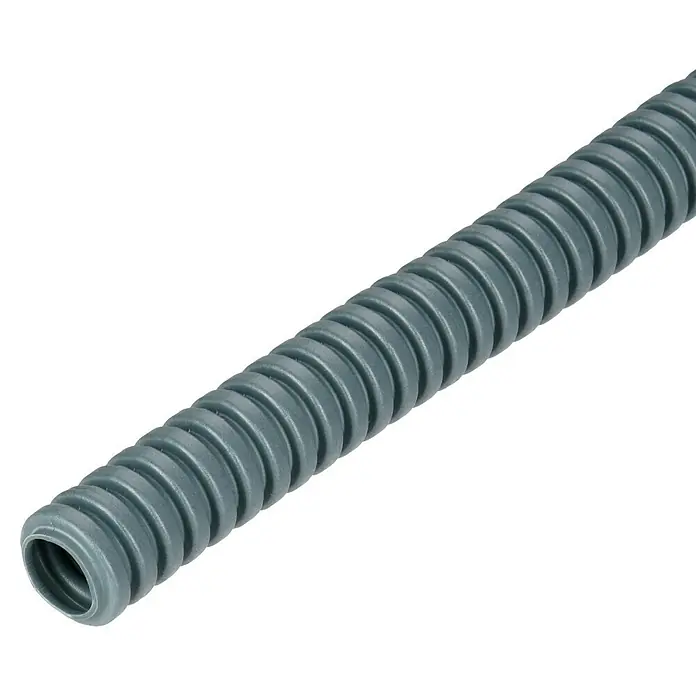 Flexrohr EN16 betonfest - Beton, 25 m, Kunststoff, 750 N, Dunkelgrau, 16 mm - Graues, flexibles Schutzrohr, ideal für die Kabelführung und den Schutz von Leitungen vor Beschädigungen in verschiedenen Anwendungen.