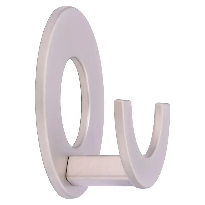 Siro Garderobenhaken - Ø x H: 60 x 26 mm, Nickel, Stahl - Wandhaken mit kreisförmiger Basis und U-förmigem Haken, ideal für Bad oder Flur.