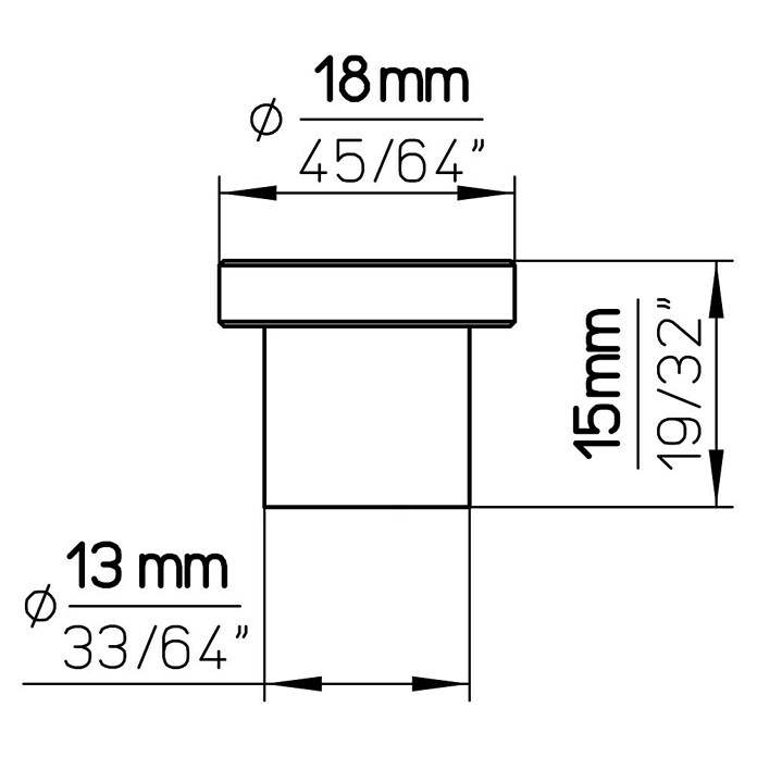 Siro Gumb za pohištvo  (Vrsta pohištvenega ročaja: Gumb, Ø x V: 18 x 15 mm, Jeklo, Srebrna) | 1150 - Möbelknöpfe und Griffe | AAEB - Möbelbeschläge | AAE - Beschläge | AA - Eisenwaren | A - Eisenwaren | BAUHAUS