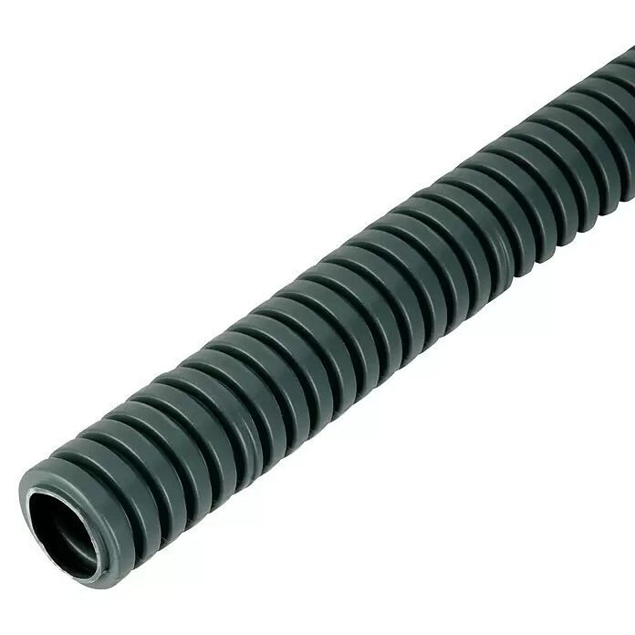 Flexrohr EN20 betonfest - Beton, 25 m, Kunststoff, 750 N, Dunkelgrau, 20 mm - Dunkelgraues flexibles Wellrohr für Elektrokabel.