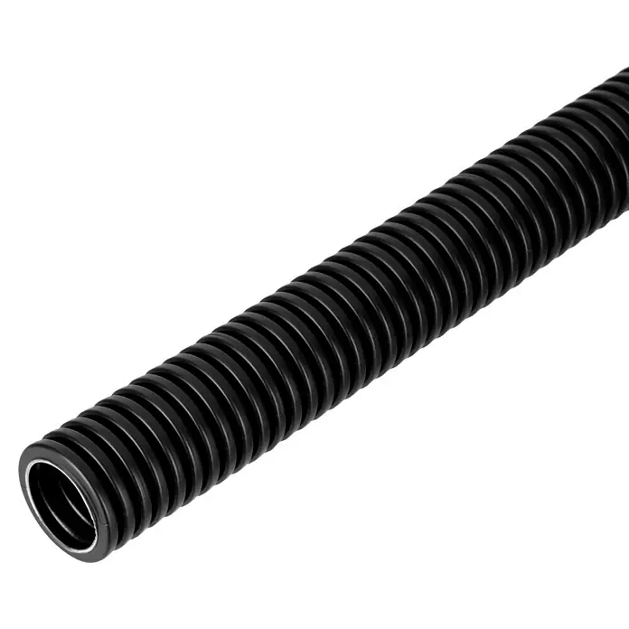 Flexrohr EN20 betonfest - Beton, 100 m, Kunststoff, 750 N, Schwarz, 20 mm - Schwarzer, flexibler Schlauch mit Rillen für Kabelschutz und Leitungsführung. Ideal für Elektroinstallationen und Maschinenbau.