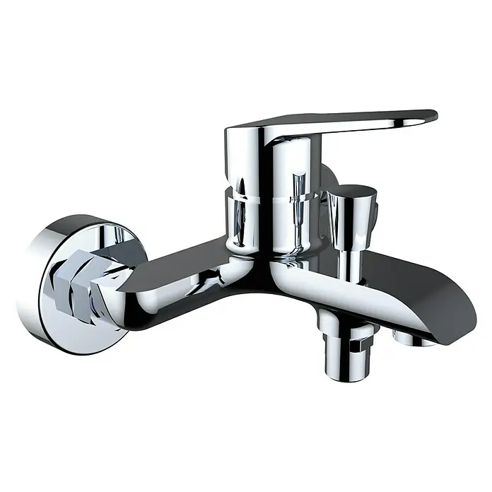 Clever Spree Grifo monomando de bañera - Cromo, Brillante - Imagen de un grifo de bañera cromado brillante con mezclador monomando y diseño moderno.