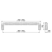 Siro Möbelgriff (Typ Möbelgriff: Bügel, L x B x H: 169 x 10 x 31 mm, Stahl, Weiß) | BAUHAUS