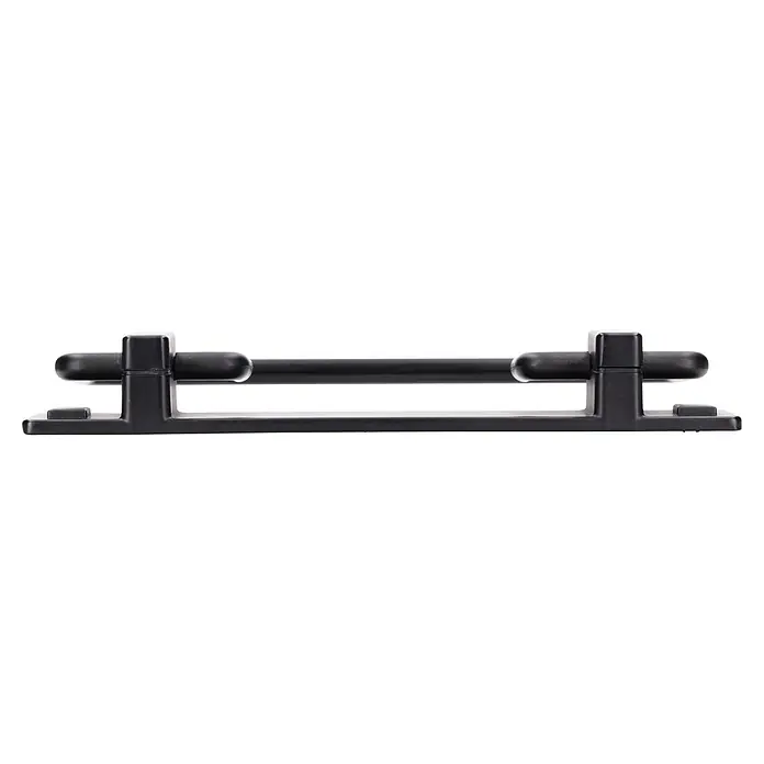 Siro Möbelgriff - Typ Möbelgriff: Sonstige, L x B x H: 146 x 51 x 20 mm, Stahl, Schwarz - Produktaufnahme einer schwarzen Toilettenpapierrollenhalterung. Das schlichte Design integriert sich nahtlos in jedes Badezimmer Dekor.