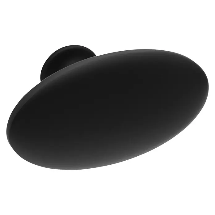 Siro Möbelknopf - Typ Möbelgriff: Knopf, L x B x H: 64 x 36 x 35 mm, Stahl, Schwarz - Schwarze Haarspange mit glänzender Oberfläche. Ein stilvolles Accessoire, um das Haar elegant zusammenzuhalten.\n
