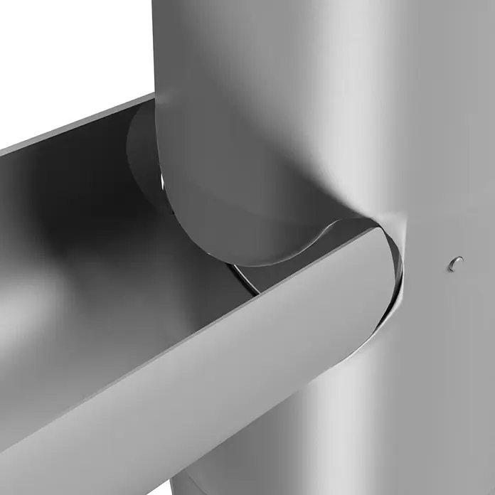 Marley Regenfallrohrklappe - Nennweite: 105 mm, Kunststoff, Grau - Aufnahme eines modernen, minimalistischen Papierkorbs aus Metall in elegantem Grau. Ideal für Büro und Zuhause.\n