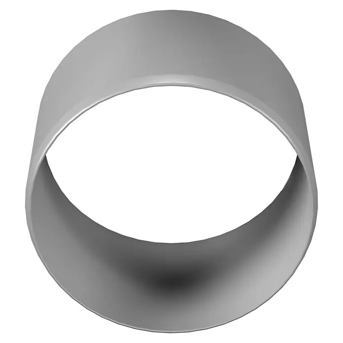 Marley Fallrohr-Bogenverbinder - Nennweite: 75 mm, Kunststoff, Grau - Ein grauer, zylindrischer Ring, der eine moderne und minimalistische Ästhetik aufweist. Ideal für dekorative Zwecke.