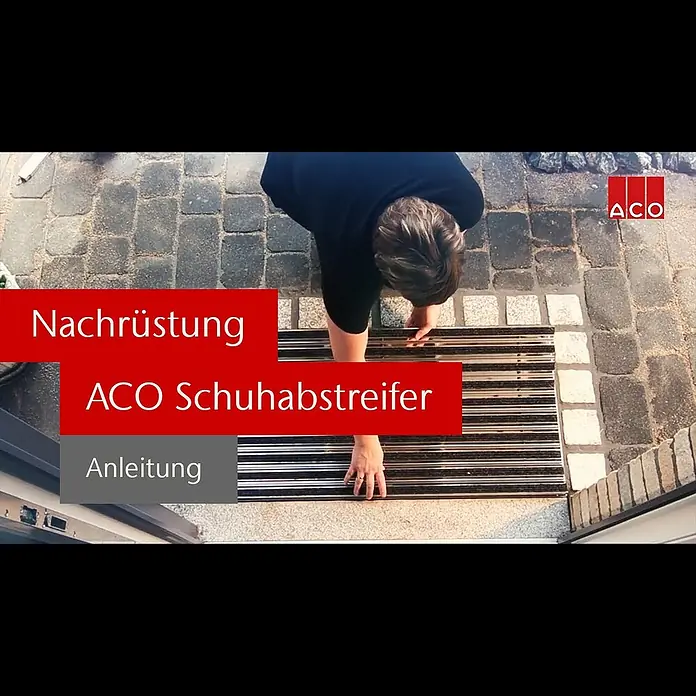 ACO Vario Bodenwanne - L x B: 75 x 50 cm, Polymerbeton - Nachtrglicher Einbau eines ACO Schuhabstreifers fr den Hauseingang