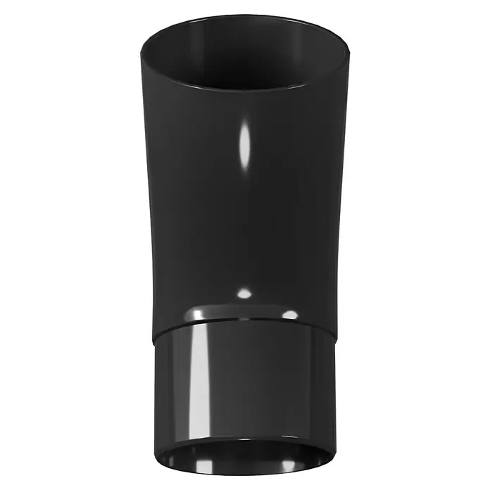 Marley Fallrohrbogen - Nennweite: 75 mm, Winkel: 45 °, Kunststoff, Anthrazit-Metallic - Eine Nahaufnahme eines schlanken, schwarzen Kosmetikbehälters mit glänzender Oberfläche und zylindrischer Form, perfekt für Cremes.