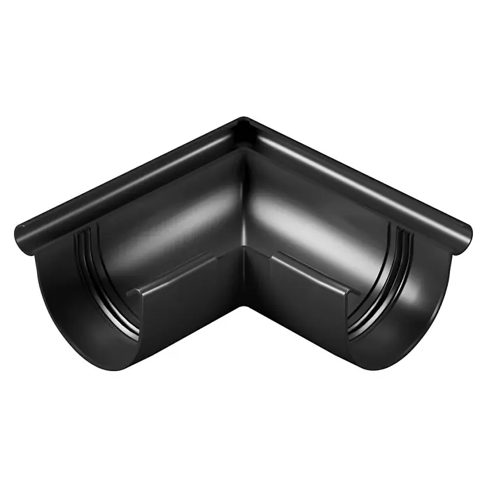 Marley Rinnenwinkel - Nennweite: 75 mm, Außenecke, Kunststoff, Anthrazit-Metallic - Schwarzer Dachrinnenwinkel für die Installation eines Dachrinnensystems, um Wasser abzuleiten und Schäden am Haus zu vermeiden.