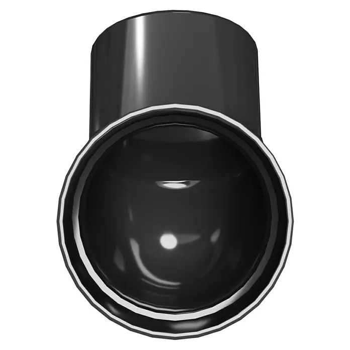 Marley Fallrohrbogen - Nennweite: 75 mm, Winkel: 67 °, Kunststoff, Anthrazit-Metallic - Nahaufnahme eines glänzenden, schwarzen T-Stücks aus Kunststoff, das Haltbarkeit und eine nahtlose Verbindung für Rohrsysteme bietet.