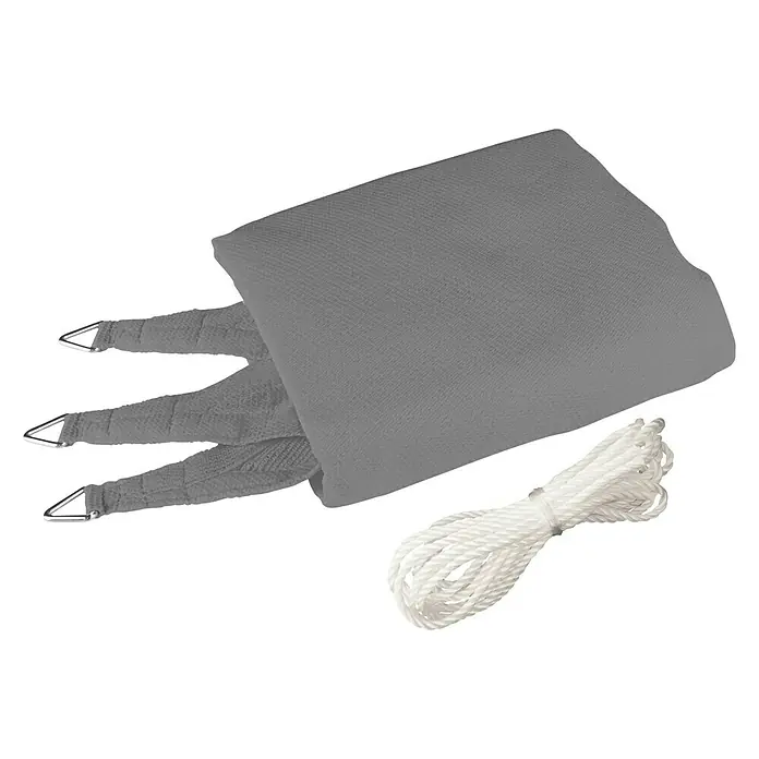 Windhager Sonnensegel Capri - L x B: 5 x 5 m, Grau, Dreieckig - Graues Sonnensegel mit Befestigungsseilen. Schützt zuverlässig vor Sonne und spendet Schatten im Garten, auf der Terrasse oder dem Balkon.